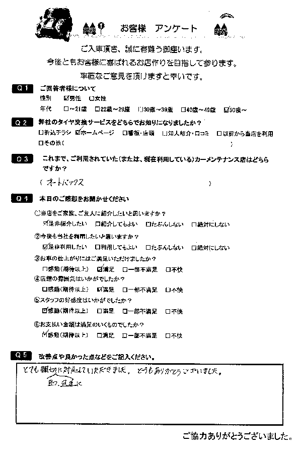 お客様のご意見